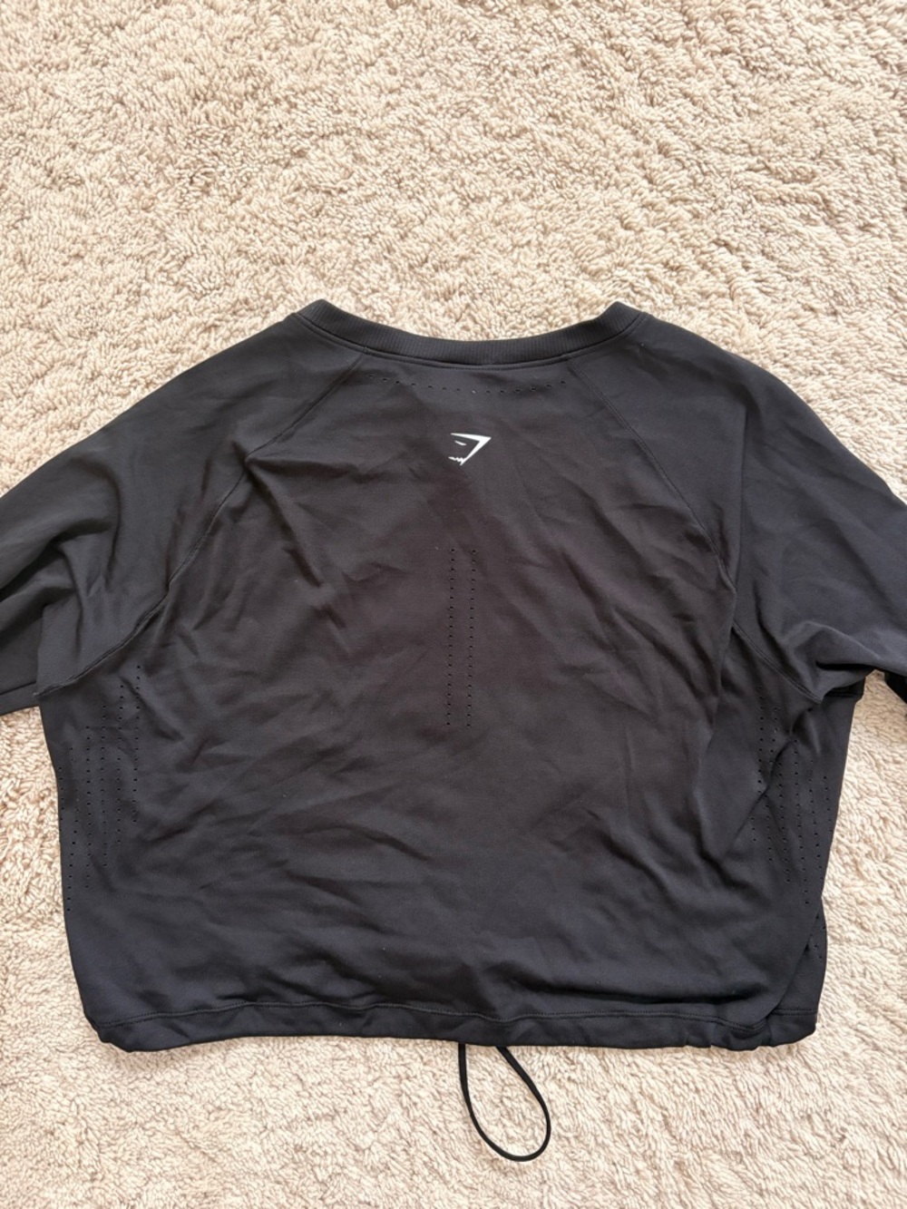 Gymshark Sweat Seamless Long Sleeve Crop Top Size L Black